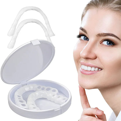 Teeth Veneers & Whitening Denture Kit – Temporary False Teeth Cover for Comfortable, Perfect Smile