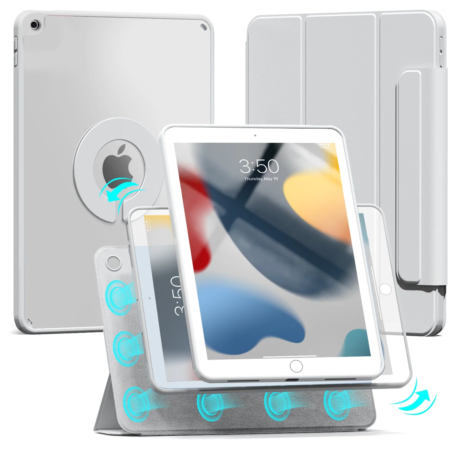 Magnetic Case for iPad 10.2, Air, Pro 11/12.9 & Mini 6 – Detachable Back Shell for 2022 Models