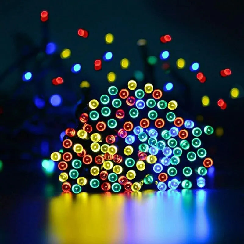 7m 50-Light LED Solar String Lights | 8 Patterns Waterproof Fairy Lights for Garden Wedding Party Decoration