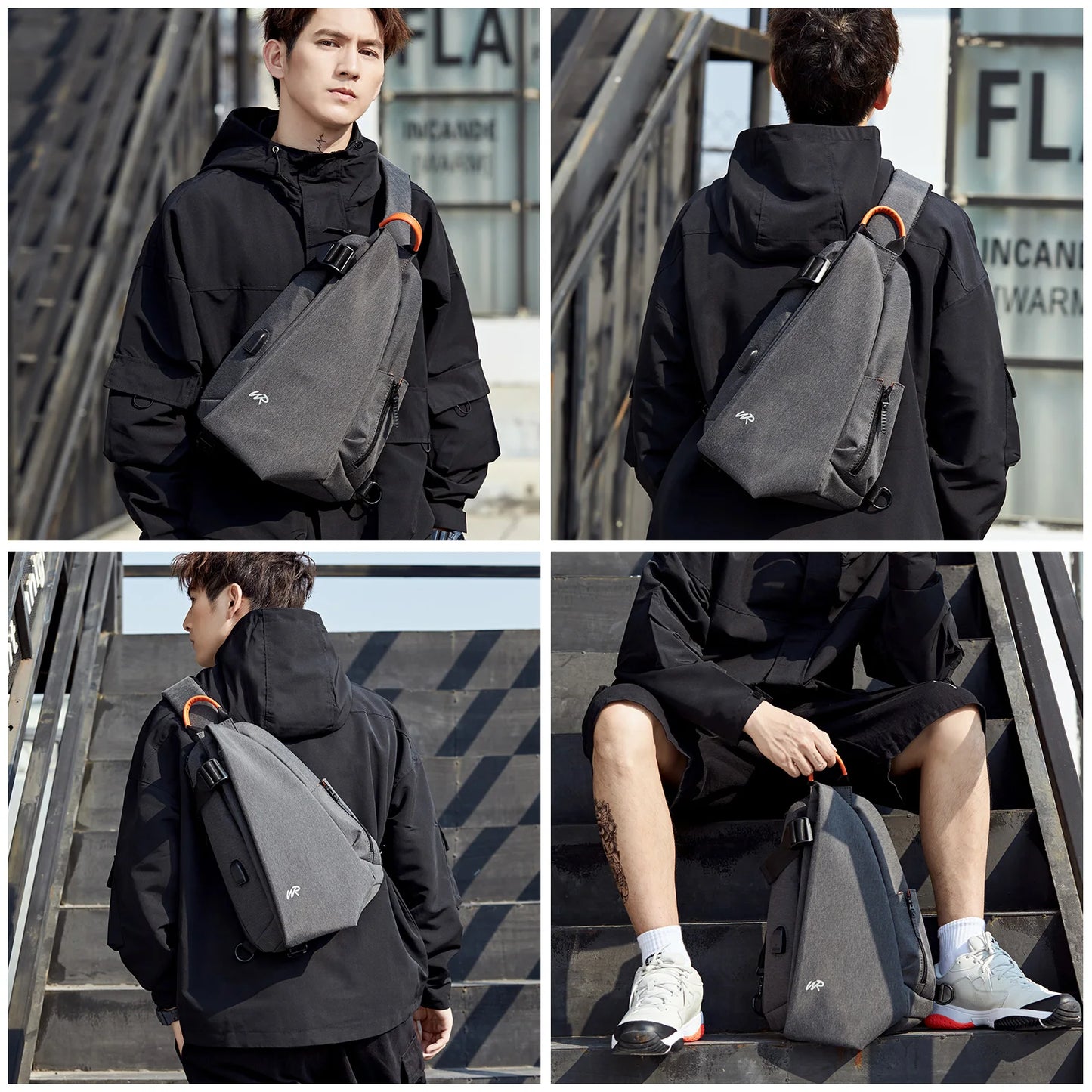 Anti-Theft Crossbody Sling Bag - Small Backpack for Men & Women | One Shoulder Chest Bag for Hiking, Biking, Travel