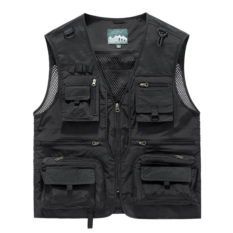 FGKKS Outdoor Leisure Vest Men's - Multi-Pocket Breathable Sports Coat - High-Quality Design for Men's Leisure Activities