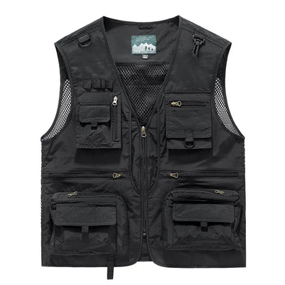 FGKKS Outdoor Leisure Vest Men's - Multi-Pocket Breathable Sports Coat - High-Quality Design for Men's Leisure Activities