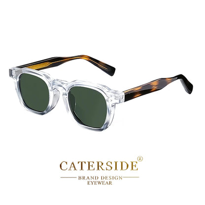 CATERSIDE Retro Punk Square Sunglasses – 2-Piece Fashion Set for Men & Women, Party & Festival Gift Glasses