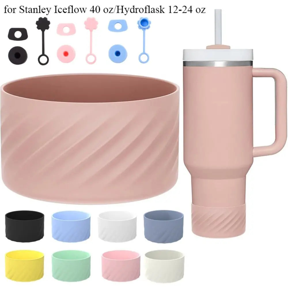 7.5cm Anti-Slip Silicone Bottle Bottom Sleeve - Spill-Proof Stopper Pad for Stanley Iceflow 40oz & Hydroflask 12-24oz