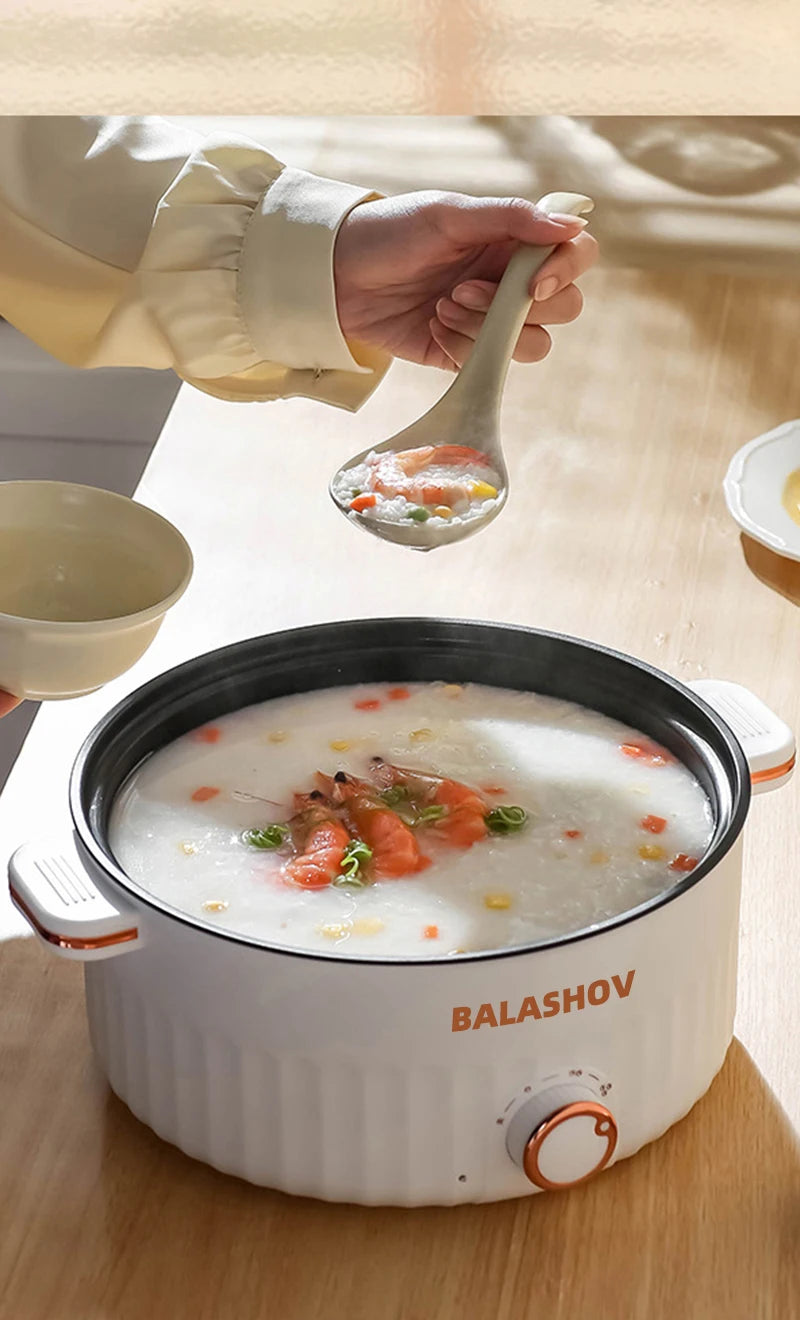 Electric Multi-Cooker Hot Pot – Double Layer Soup & Frying Cooker for Dormitory/Home with EU/US Plug