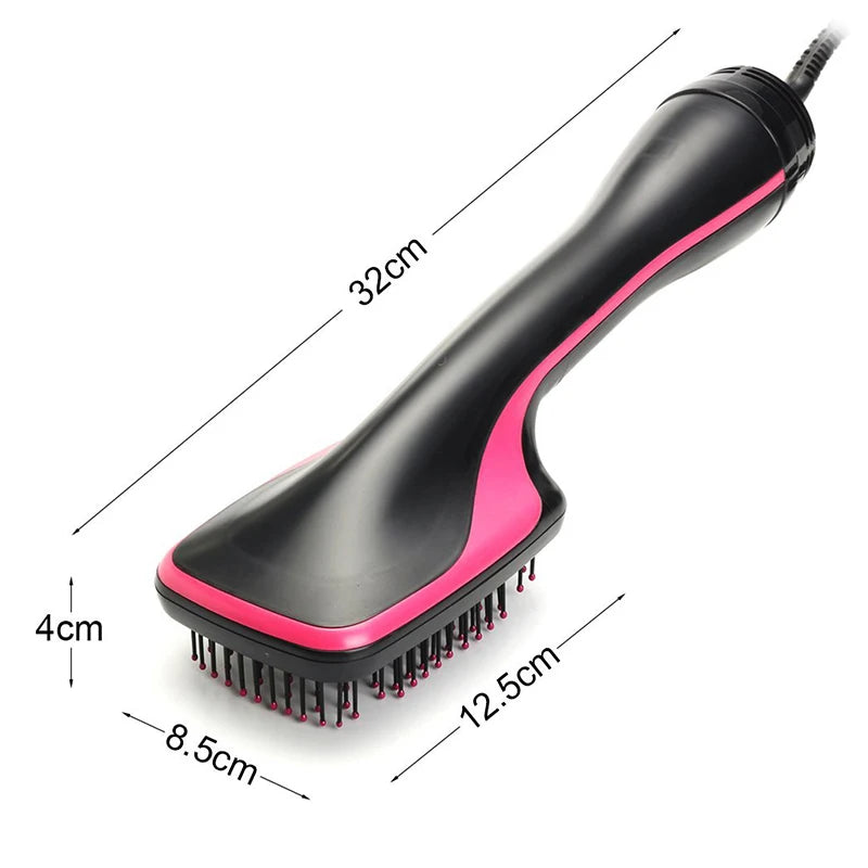 All-in-1 Hot Air Brush Styler – Electric Ion Hair Dryer, Volumizer, Straightener & Curler Comb Roller