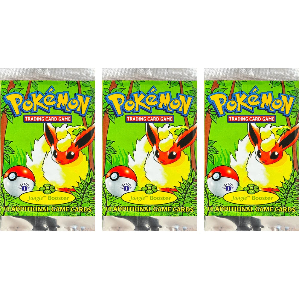 Pokémon Booster Packs Base Fossil Jungle - 11 Cards Per Pack & 36 Pack Booster Box Proxy Game Cards Collection