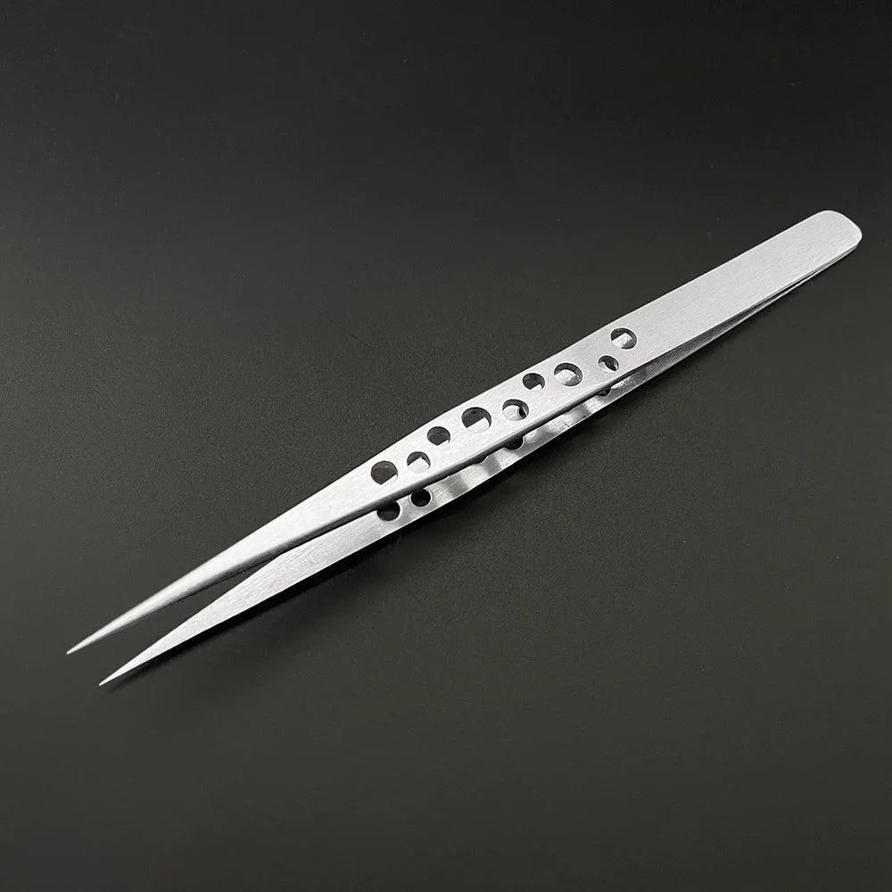Precision Anti-Static Electronics Tweezers Set – Stainless Steel Curved & Straight Tip Forceps for Phone Repair & Industrial Use