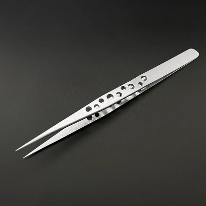 Precision Anti-Static Electronics Tweezers Set – Stainless Steel Curved & Straight Tip Forceps for Phone Repair & Industrial Use