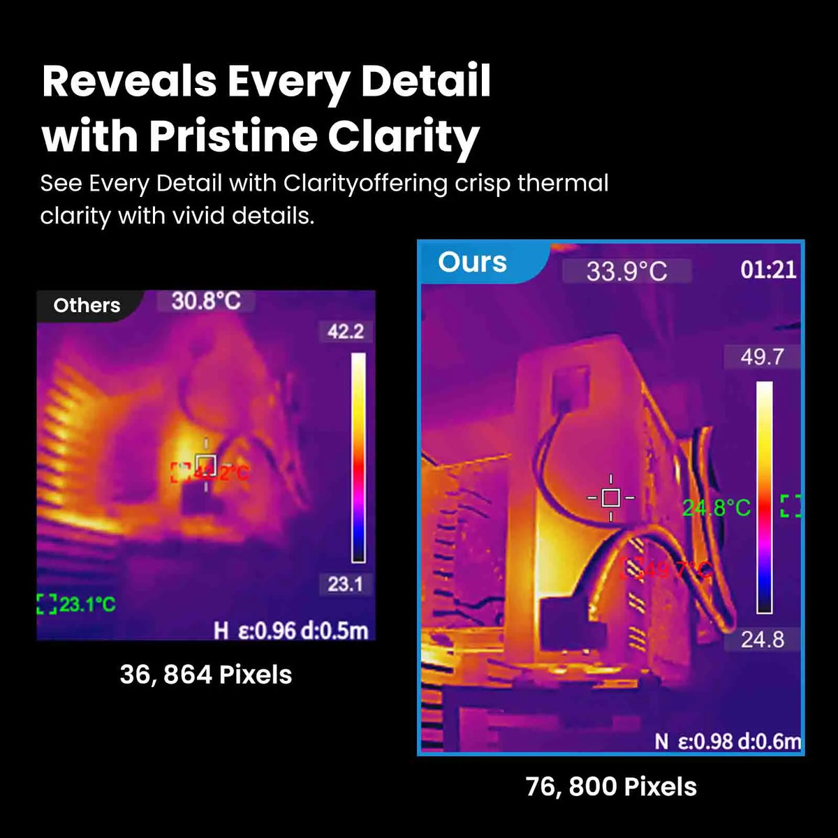 MILESEEY TR256E/B Thermal Imaging Camera - 320×240 Infrared Imager with Video Recording for Repair, PCB & Termite Detection
