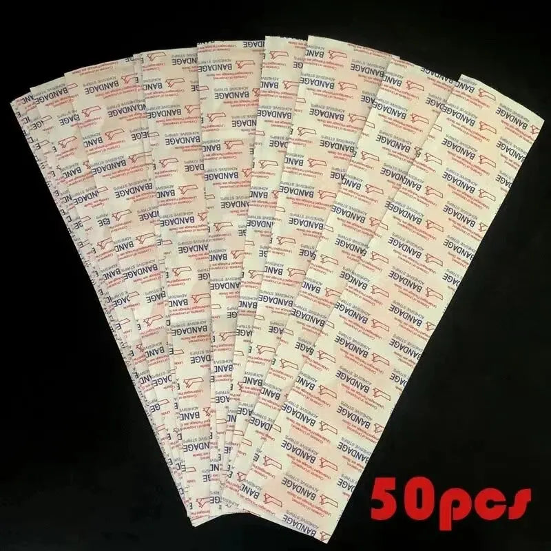 50PCS Waterproof Finger Bandages – Breathable First Aid Wound Dressing Plasters for Cuts & Emergency Care