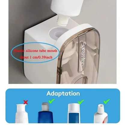 Automatic Toothpaste Dispenser & Toothbrush Holder – Wall-Mount Bathroom Accessories, Lazy Toothpaste Squeezer