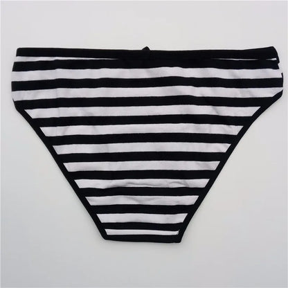YOUREGINA Plus Size Seamless Panties - Striped Cotton Women’s Underwear Briefs 3 Pack
