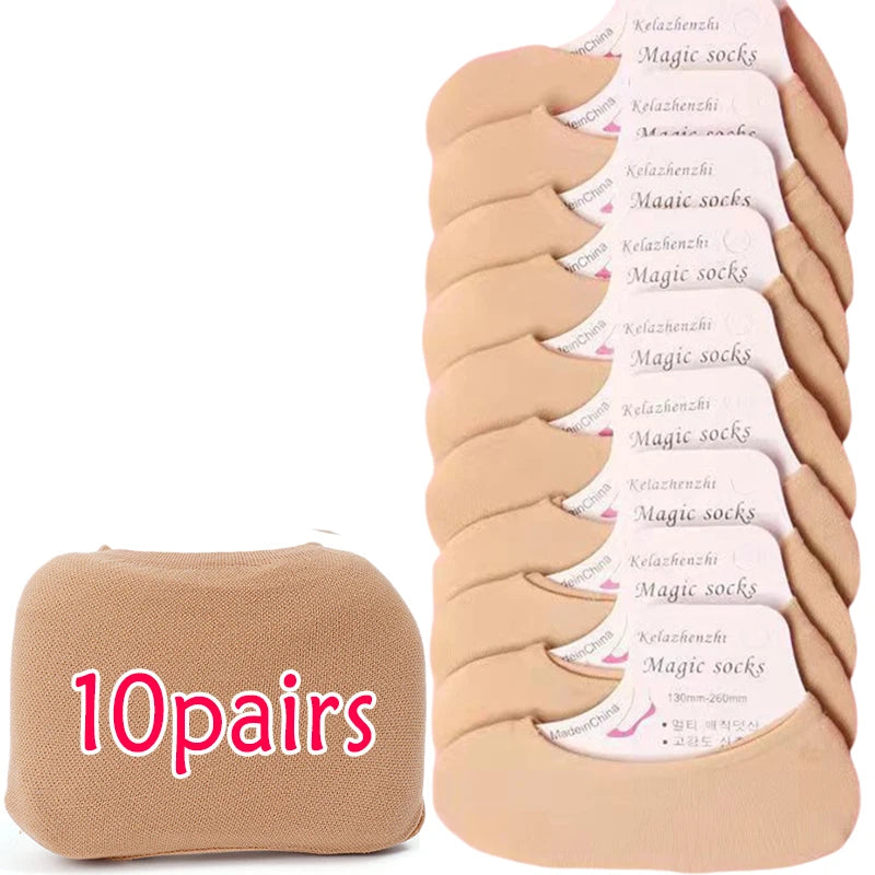 20/60 Pairs Non-Slip Invisible Boat Socks – Seamless Ice Silk, Thin & Breathable No-Show Ankle Socks for Summer