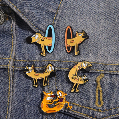 Colorful Cat & Dog Anime Brooch – Cartoon Pin for Clothing, Collars, and Film & TV Accessories