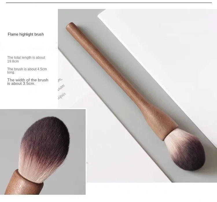 New European Vintage Wood Handle Makeup Brush – High-Quality Walnut Soft Powder, Blush & Foundation Contour Brush