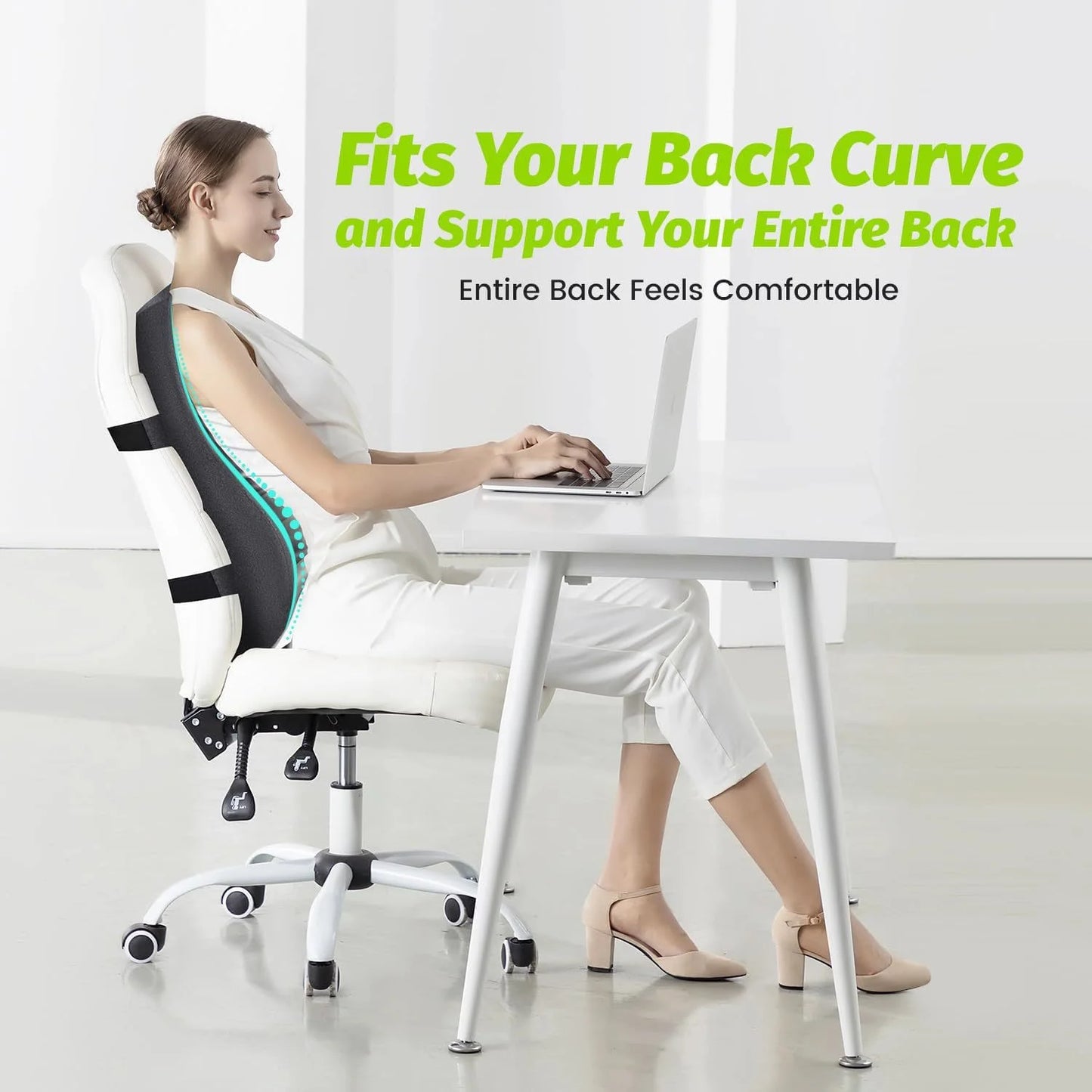 Breathable Lumbar Support Pillow for Office Chair – Comfortable Back Support Cushion for Recliner & Ergonomic Backrest Use