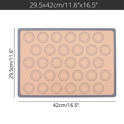Silicone Macaron Baking Mat - Nonstick, Professional Grade for Pastry, Cookie, and Macaroon Making