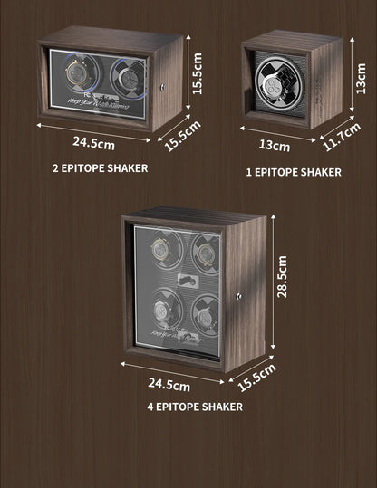 IBBETON Luxury Wood Watch Winder – High-End Automatic Watch Box (2/4/6 Slots) with Mabuchi Mute Motor & Storage Cabinet