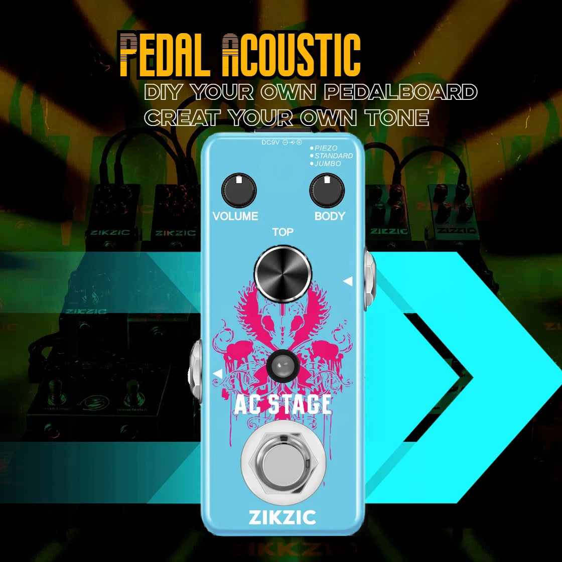 ZIKZIC Guitar Pedals Noise Gate Flanger Equalizer Delay Acoustic Plexion Overdrive Gitona Chorus Metal Distortion Fuzz Rowin