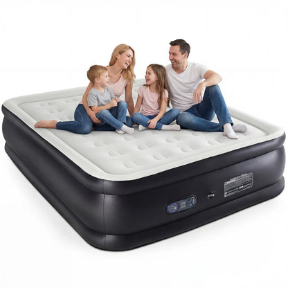 MCQ 18" Tall Air Mattress - Inflatable Airbed with Built-In Pump for Home & Camping