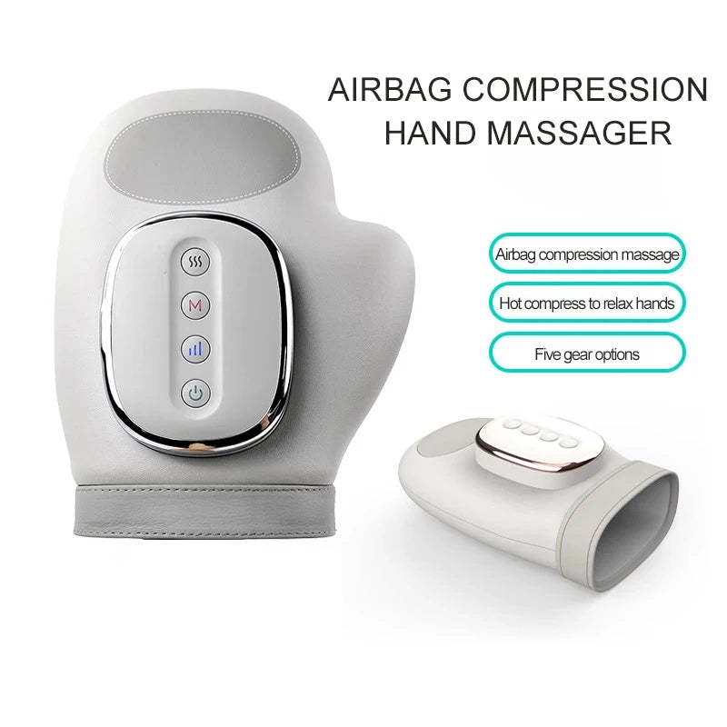 Electric Hand Massager Gloves - Portable Air Compression, Vibration and Heat Therapy for Hands, Fingers and Wrists
