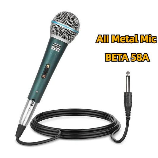 BETA 58A Supercardioid Dynamic Microphone for Stage Singing, Professional Wired Microphone for Shure, Karaoke, BBOX, Recording, Vocal