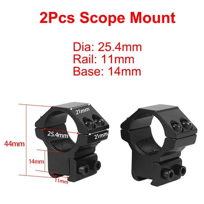Hunting Rifle Scope Mount Ring – 25.4mm/30mm Tactical Scope & Flashlight Holder for 11mm/20mm Picatinny Rail