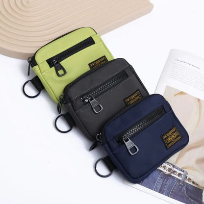 Casual Men's Canvas Coin Purse – Retro Zipper Wallet & Key Holder Small Money Bag for Youth