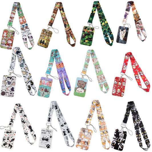 Cartoon Cat Lanyard Keychain – Multifunctional ID Card Badge Holder, Camera USB, Phone Neck Strap Accessories