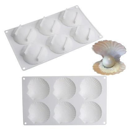 Meibum Marine Theme Silicone Cake Molds – Shell & Pearl Design, Food-Grade Baking & Cake Decorating Tools