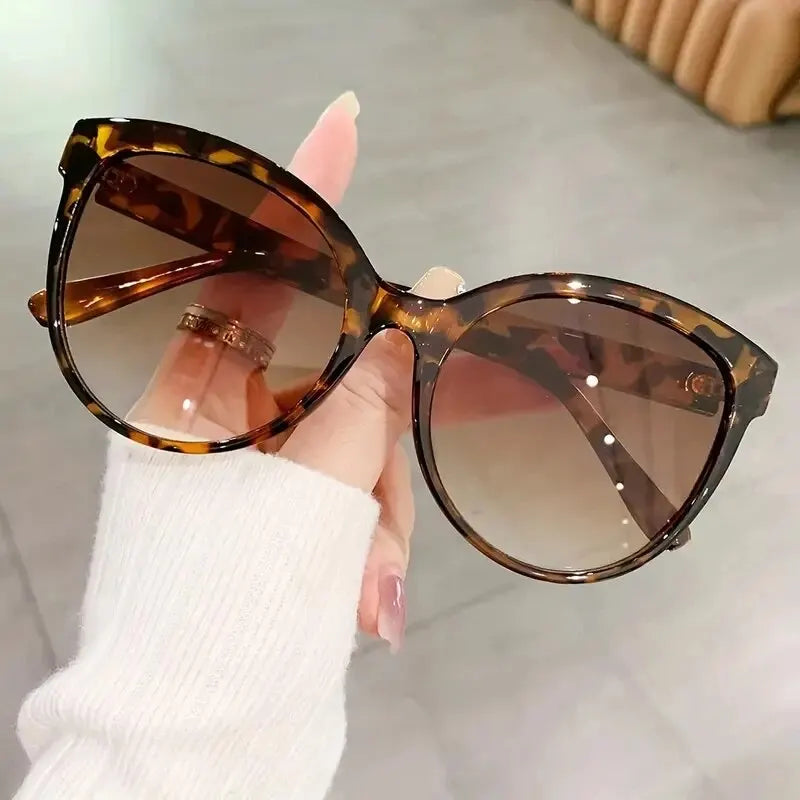 Cat Eye Sunglasses for Women - Oversized UV Protection Outdoor Driving Sunshade Glasses