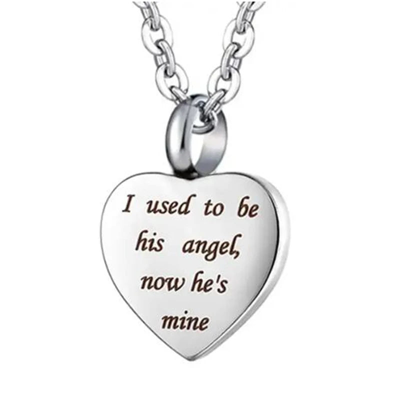 Custom Stainless Steel Heart Cremation Urn Necklace – Memorial Ash Keepsake Pendant with Funnel Fill Kit