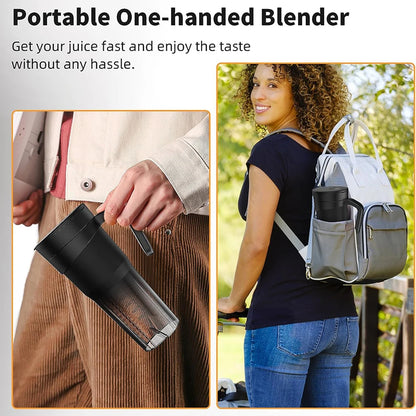 Portable Fruit Juicer - Rechargeable Mini Blender with 6 Sharp Blades for Shakes and Smoothies