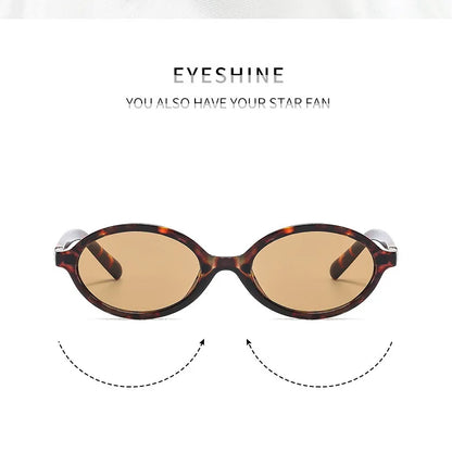 Vintage Oval Sunglasses – Luxury Designer Anti-Blue Light Glasses, Fashion Retro Eyewear for Women & Men, Leopard Frame