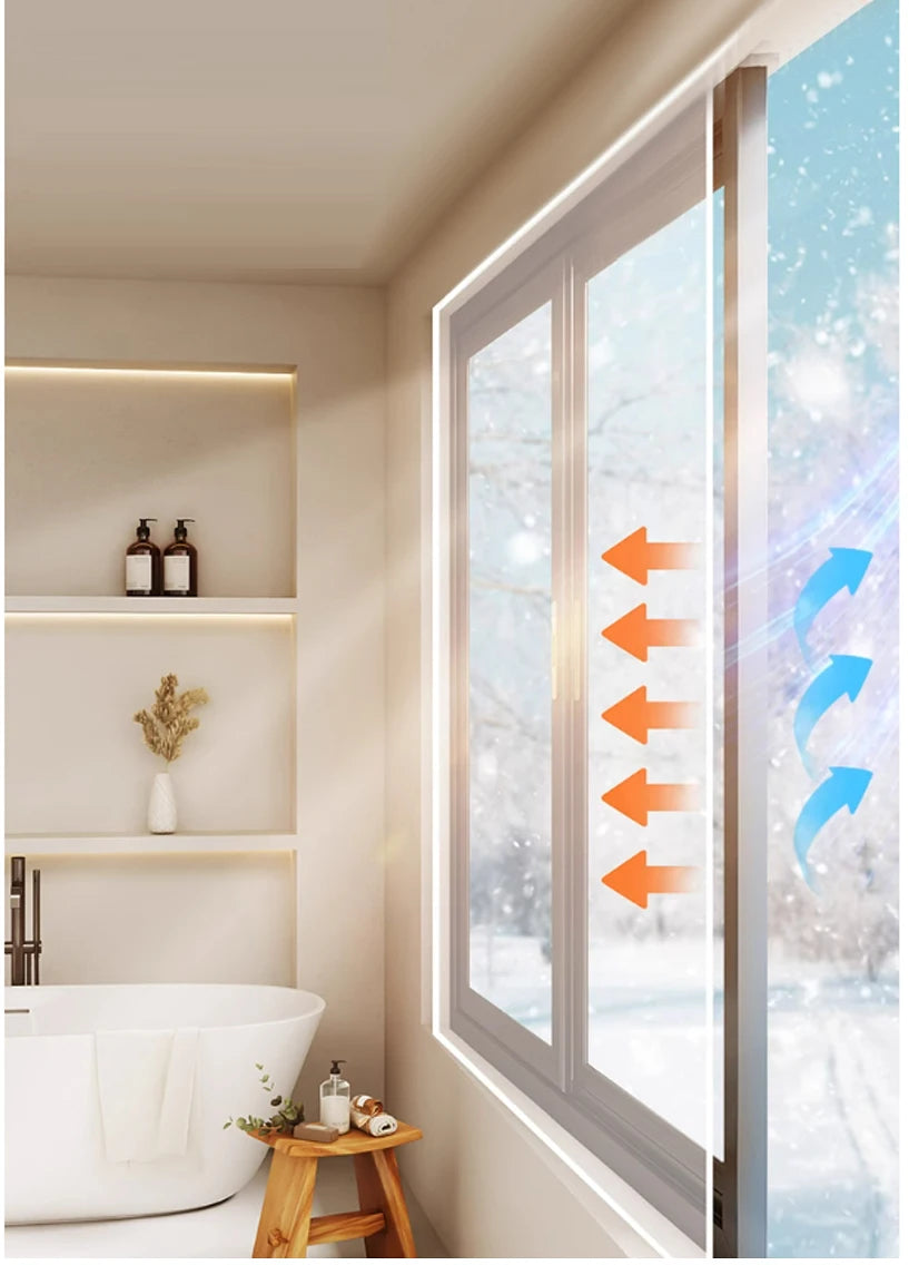Winter Insulated Window Curtains – Thick Transparent Plastic, Windproof & Cold-Proof Sealing Screens
