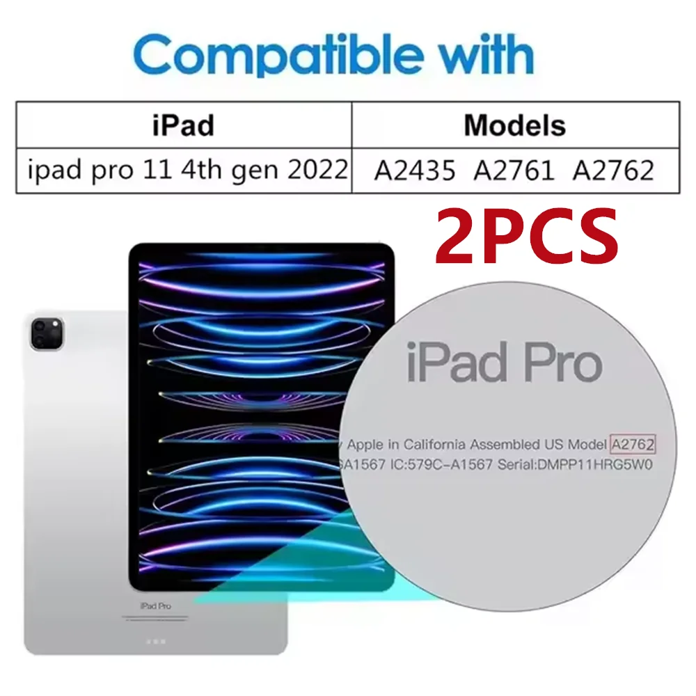 2PCS 9H Tempered Glass Screen Protector for iPad (10.2/9.7/10.5/10.9/11) Pro, Air & Mini – Anti-Scratch HD Protective Film
