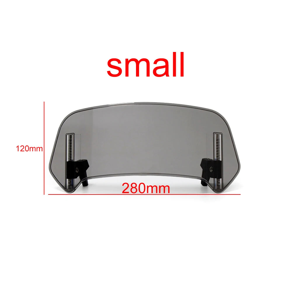 Universal Motorcycle Windshield Extension - Adjustable Clamp-On Windscreen Spoiler Deflector for All Bikes