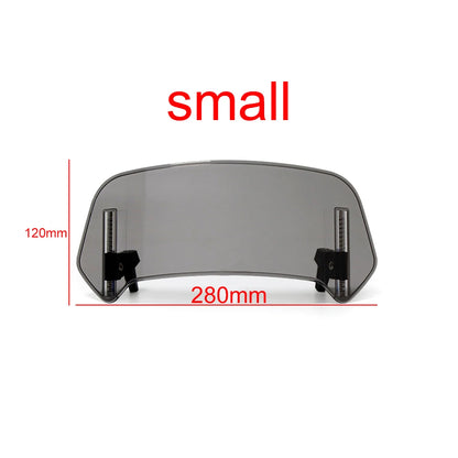 Universal Motorcycle Windshield Extension - Adjustable Clamp-On Windscreen Spoiler Deflector for All Bikes