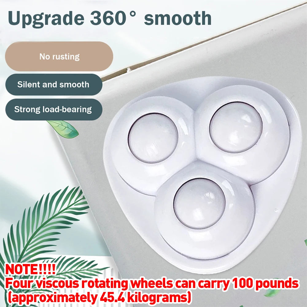Stainless Steel Self-Adhesive Caster Wheels: 20-4PCS Mini Swivel Wheels - Universal 360° Rotation Pulley for Furniture and Trash Can