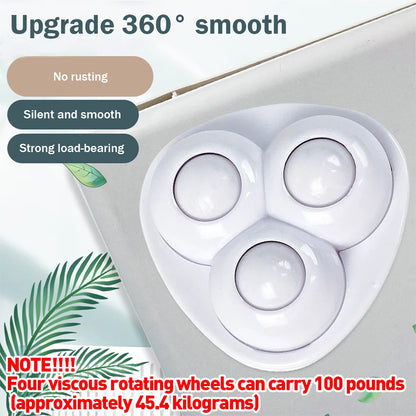 Stainless Steel Self-Adhesive Caster Wheels: 20-4PCS Mini Swivel Wheels - Universal 360° Rotation Pulley for Furniture and Trash Can