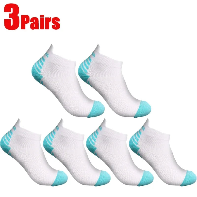 Breathable Compression Ankle Socks for Men & Women – Low Cut Athletic Running, Fitness & Marathon Performance Socks (1–3 Pairs)