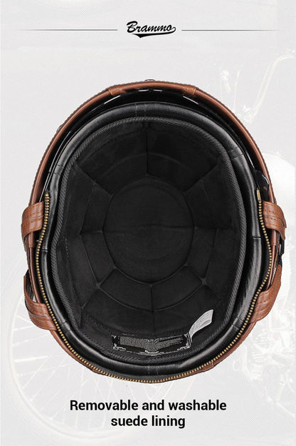 Retro Motorcycle Helmet – DOT Certified German Vintage Half Helmet for Scooter & Motorbike