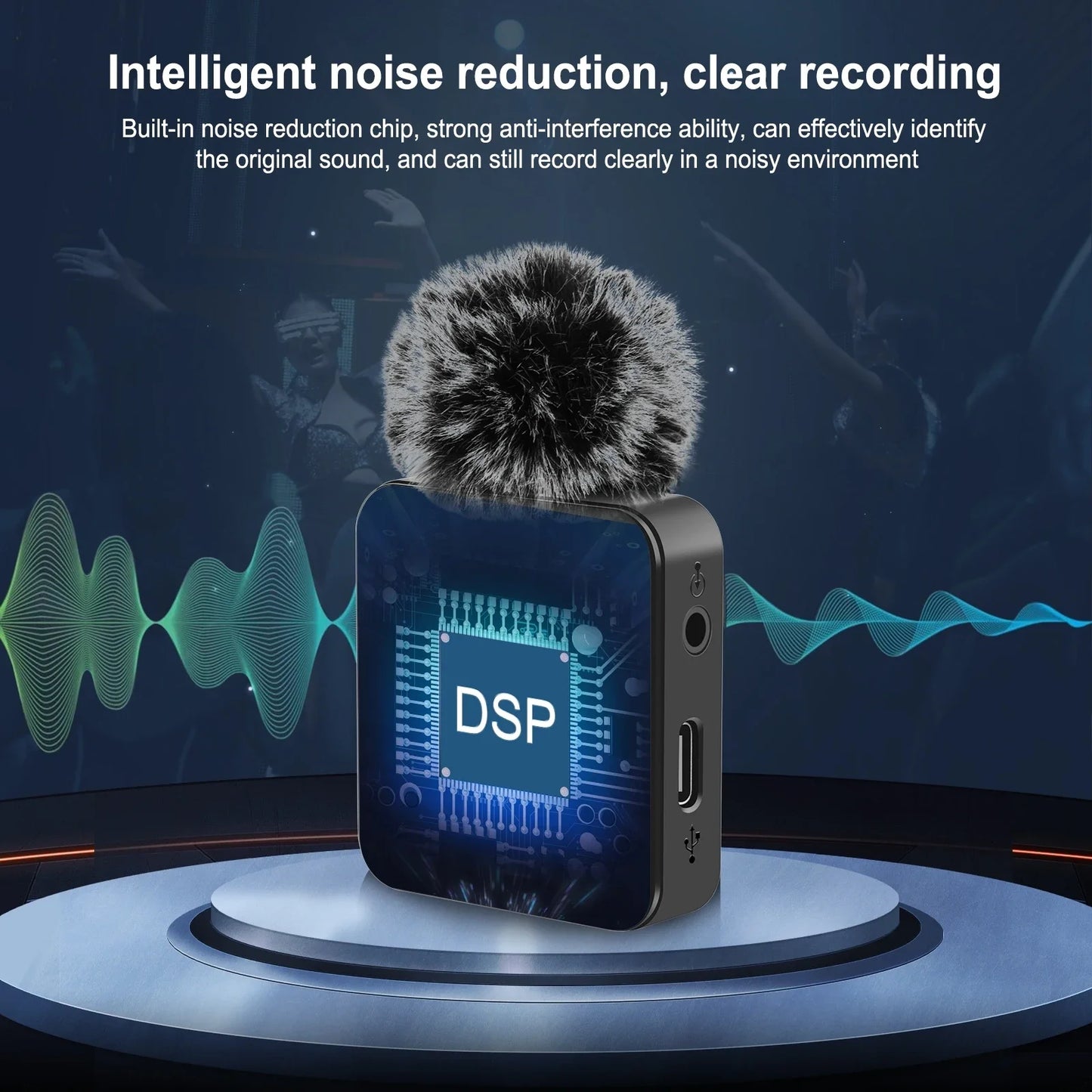 PULUZ Wireless Lavalier Microphone – Portable Mini Mic for iPhone & Android, Audio/Video Recording & Live Broadcast