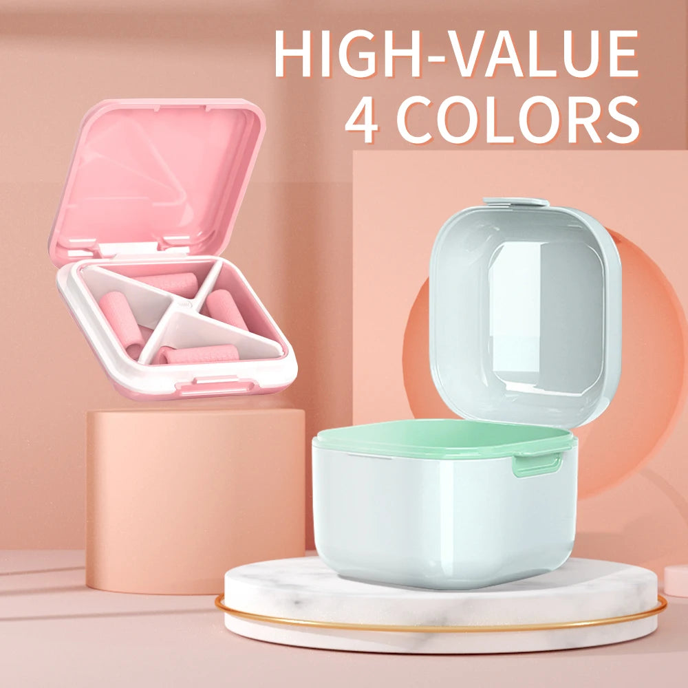 Orthodontic Retainer Storage Box – Portable Teeth Denture Cleaner & Soaking Case for Braces