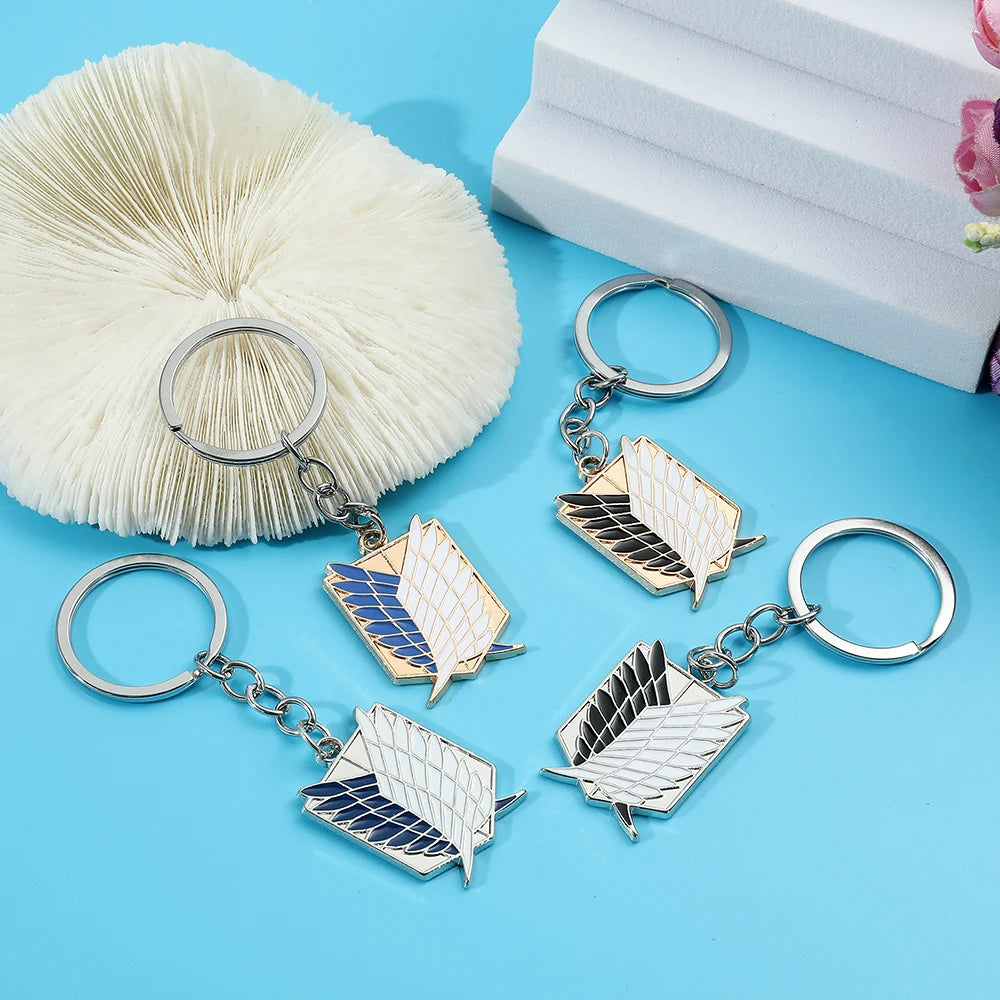 Attack on Titan Enamel Keychain - Anime Metal Pendant Badge Charm for Men & Women, Fan Gift Accessory