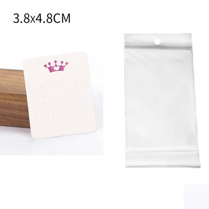 50 Sets Earring & Necklace Display Cards with Self-Seal Kraft Paper Bags – DIY Jewelry Packaging