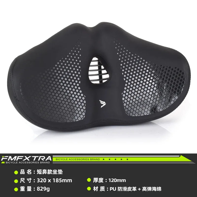 Noseless Bike Seat Cushion - Wide Extra-Padded Comfort Saddle for Men & Women, Oversized Bicycle Seat for Peloton & Indoor Bikes