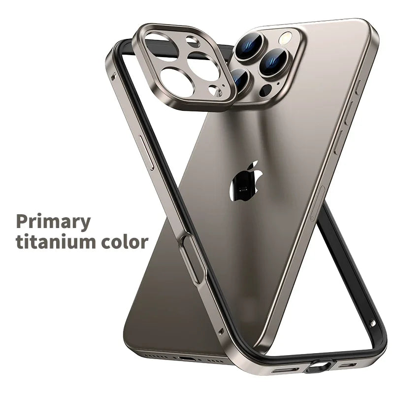 Camera Protection Hybrid Silicone & Aluminum Metal Phone Case for iPhone 16/15/14/13 Pro Max – Better Heat Bumper