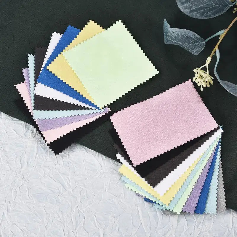 50pcs Silver Polishing Cloths – Soft Cleaning Wipes for Necklaces, Rings & Jewelry Care (10x6.5cm & 8x8cm)